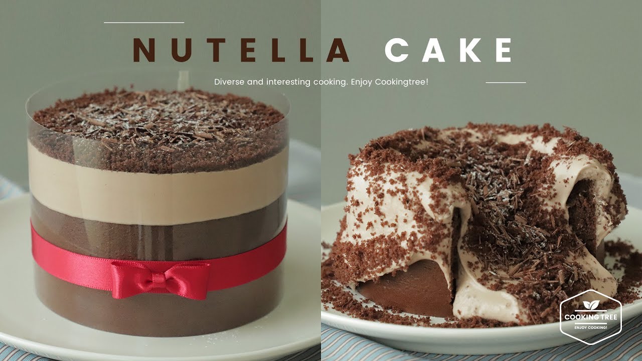 크림폭포! 누텔라 케이크 만들기 : Nutella Cake Recipe : チョコレートケーキ  | Cooking tree