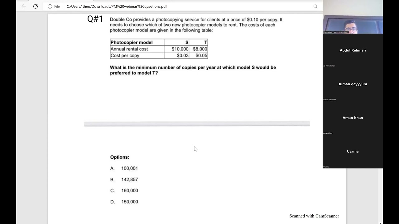 PM F5 / Performance Management | MCQ Class 1 | Solve Objective Questions with Ahmed Shafi