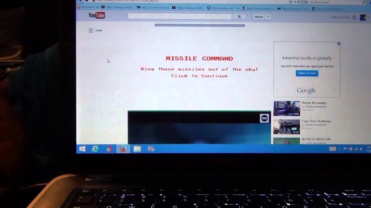 How to Play 1980 Missile Command on Youtube Videos