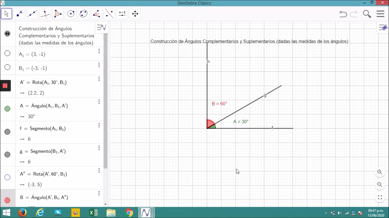 COMPLEMENTARIOS y SUPLEMENTARIOS con GEOGEBRA