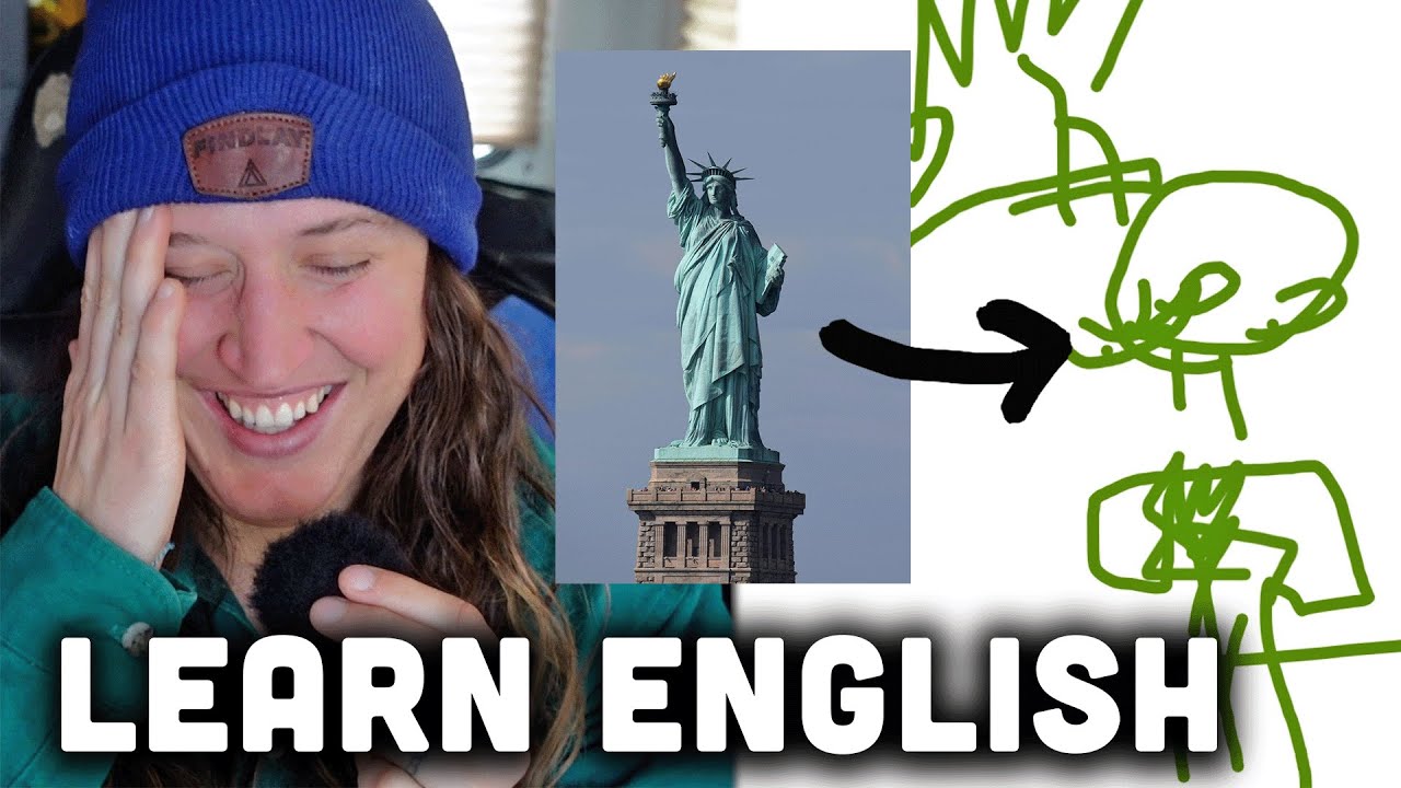Learn English | Blind Drawing Challenge | The Statue of Liberty 🟢