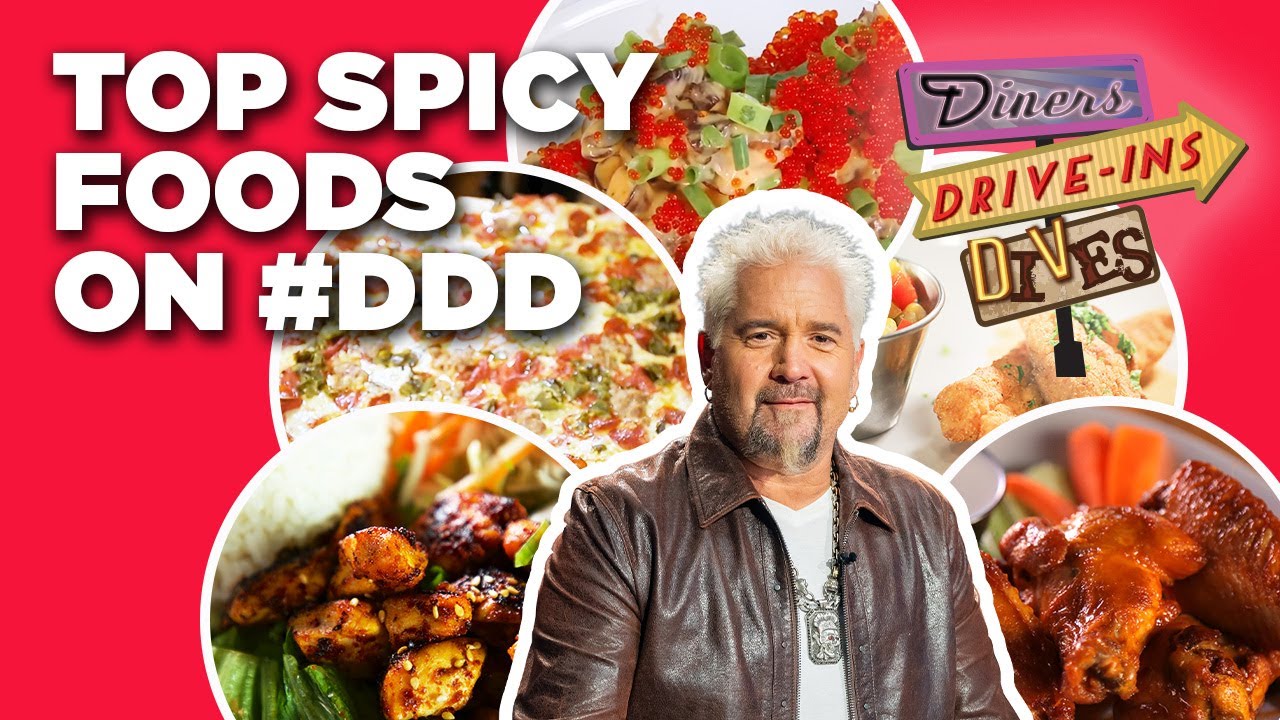 Top #DDD Spicy Food Videos with Guy Fieri Part 2! | Diners, Drive-Ins and Dives | Food Network