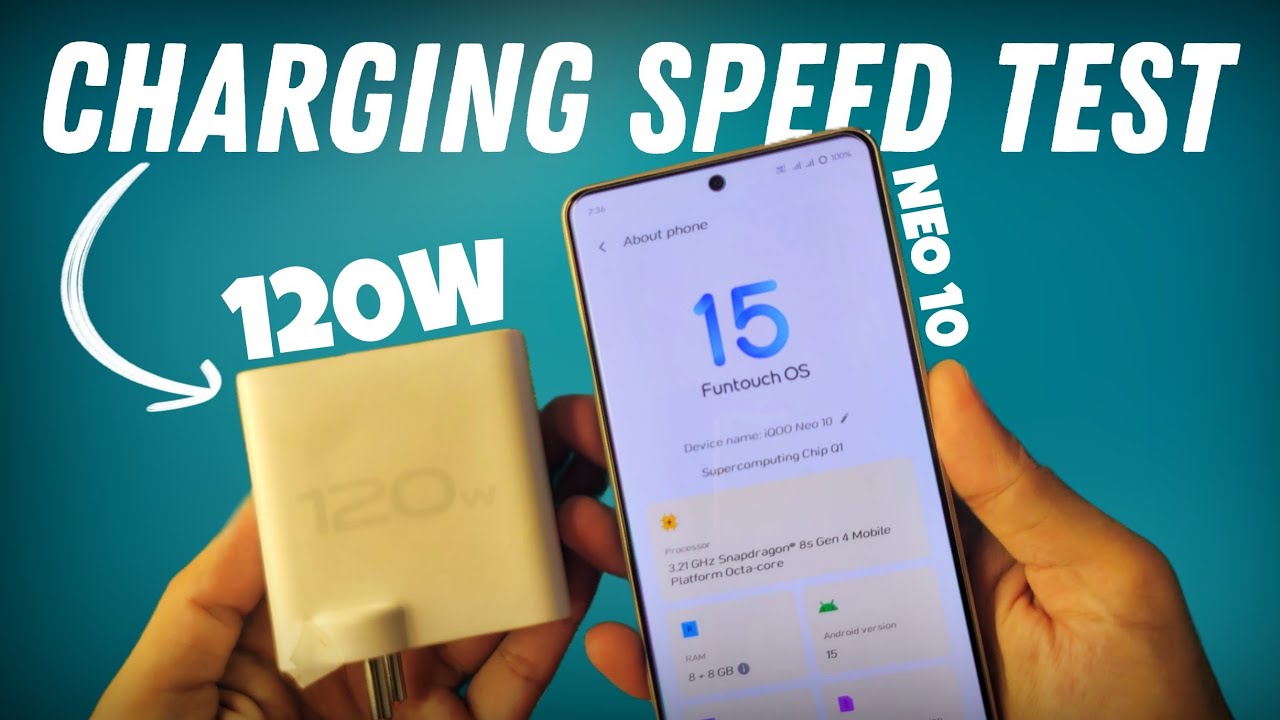 iQOO Neo 10 Charging Test From 0-100% with it's 120W Charger🔥