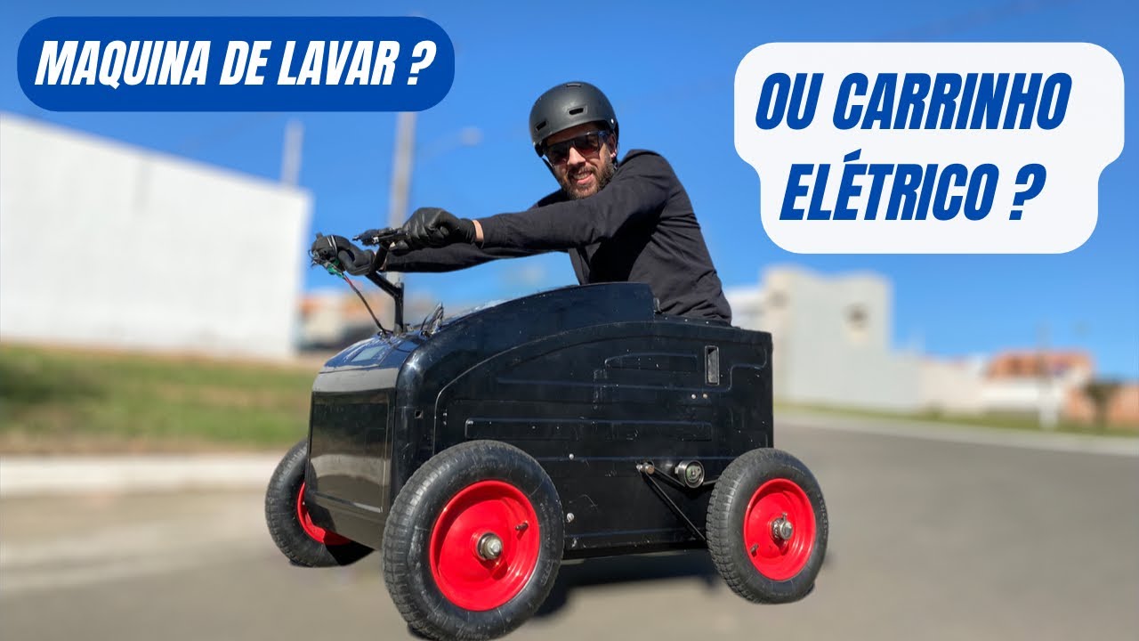 Carrinho elétrico com máquina de lavar roupas ?
