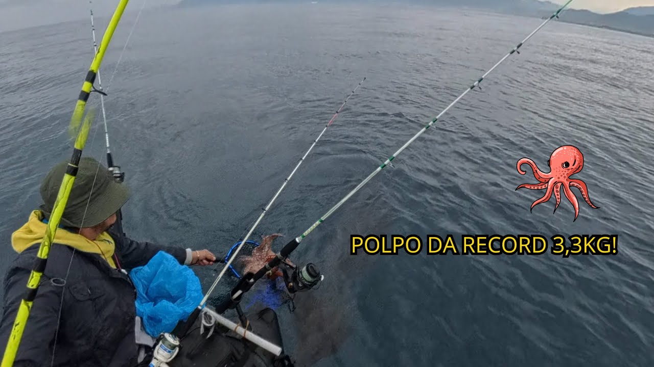 Pesca alle seppie in belly boat – e catturo un polpo enorme da 3,3 kg!  -bellyboatexperience-