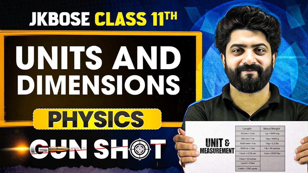 JKBOSE Class 11th Physics | Units and Dimensions | GUN-SHOT Series | JKBOSE Wallah
