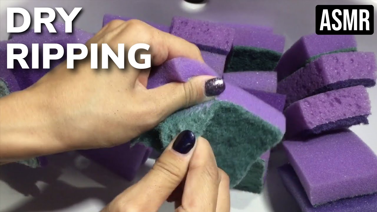 ASMR SPONGES | Big dry purple ripping video | Sponge, destroy sounds