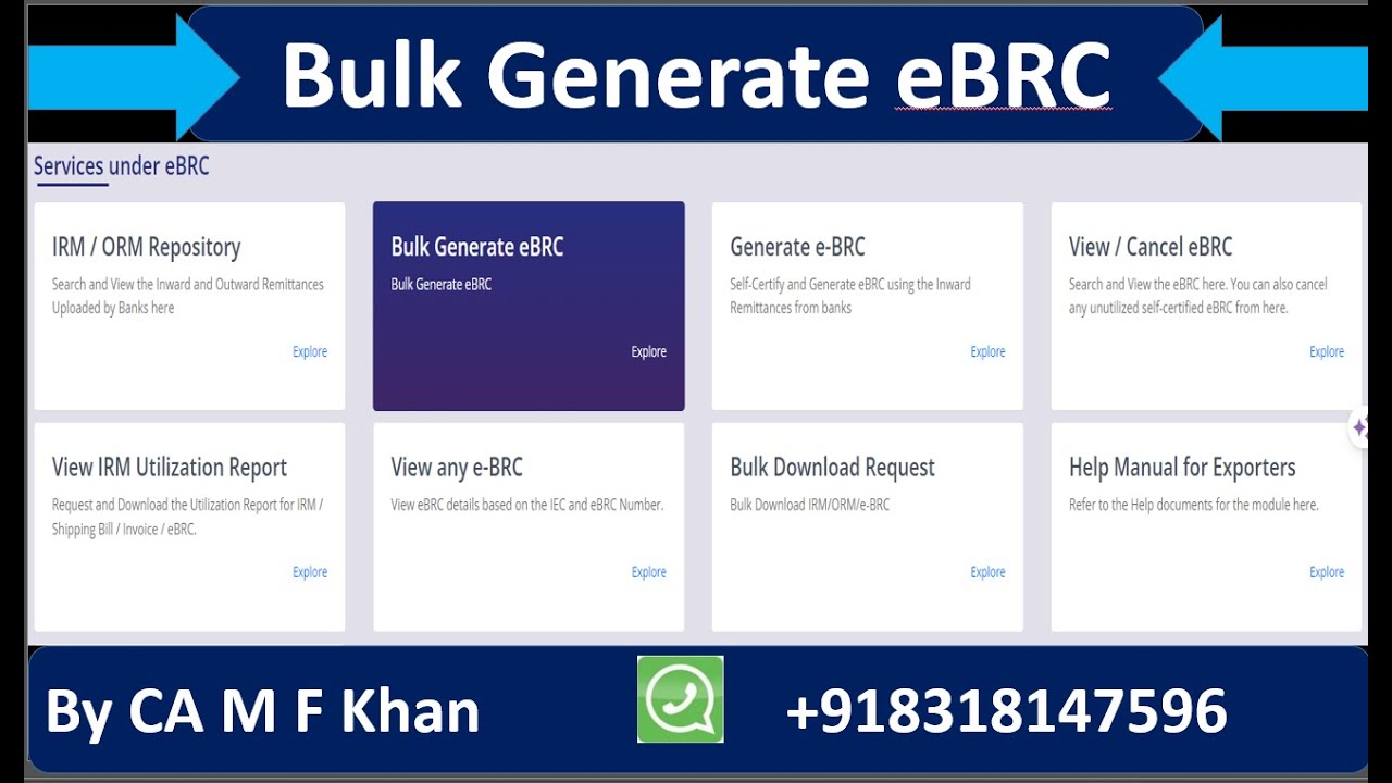 Bulk eBRC Generation Process | Understanding of Excel File of Bulk eBRC generation|