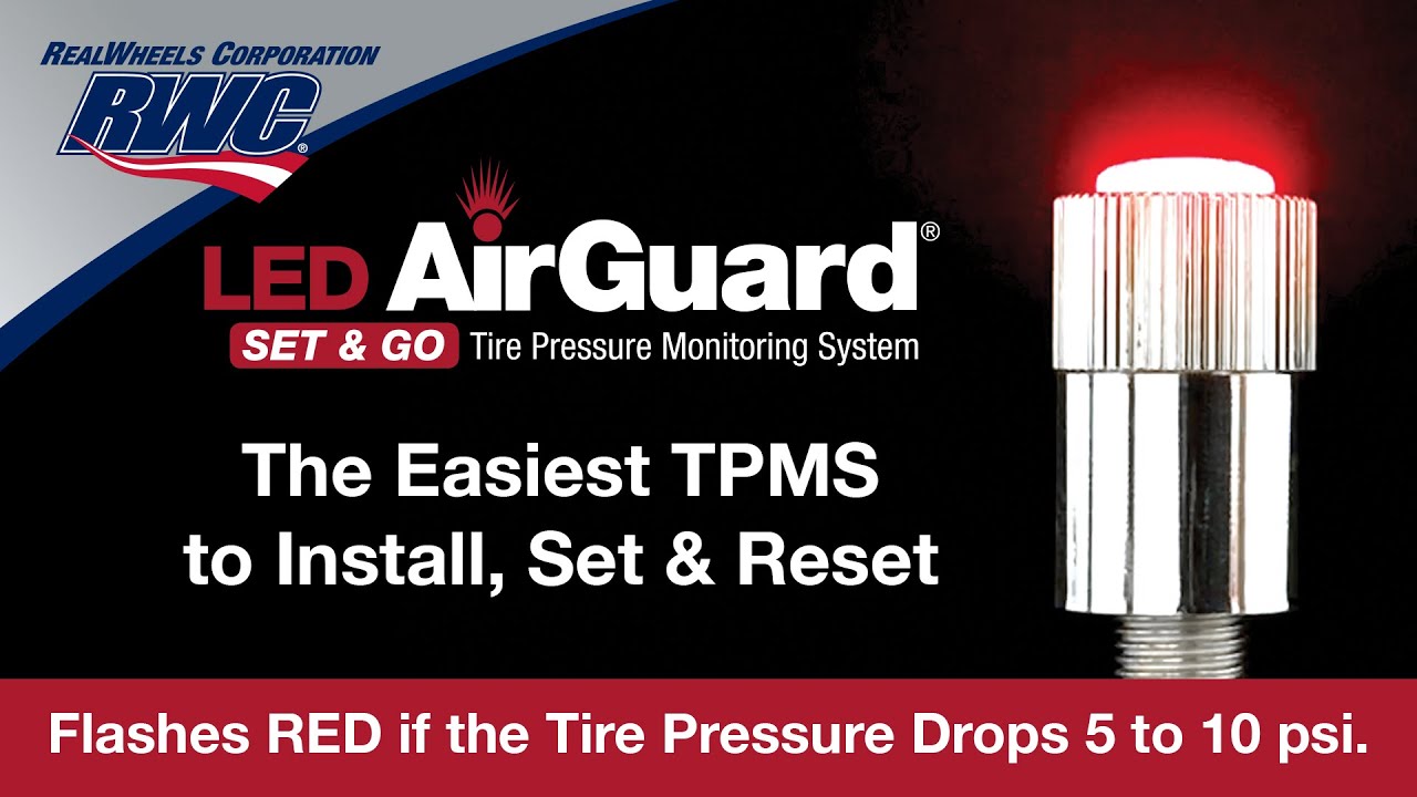 RealWheels LED AirGuard Set & Go Tire Pressure Monitoring System