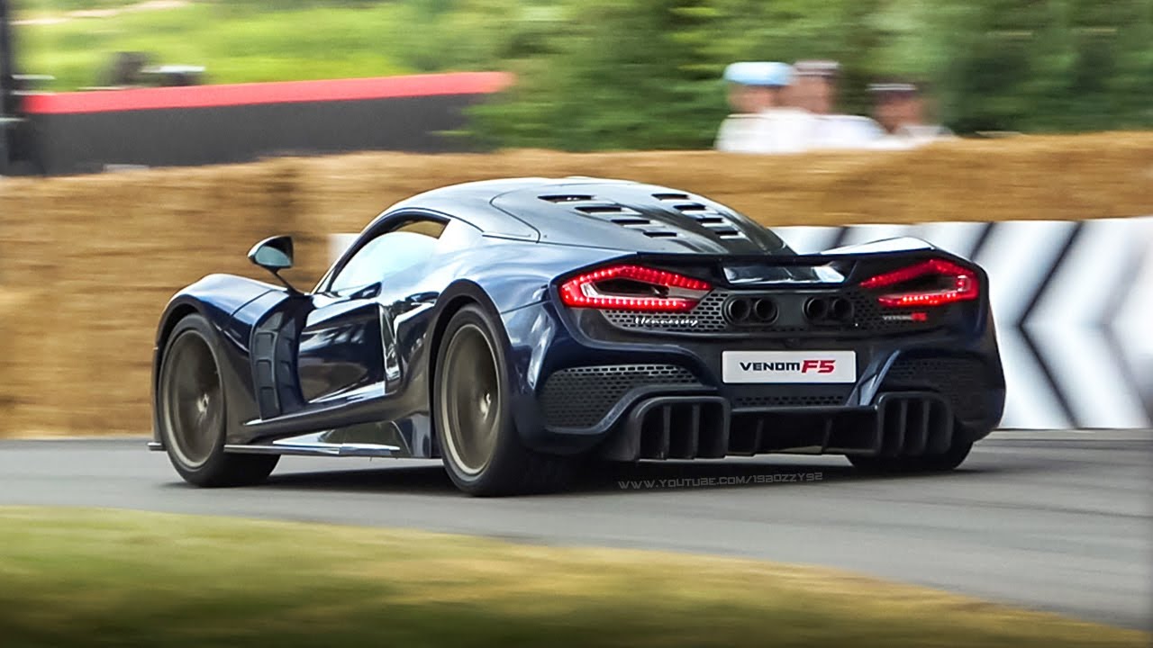 Hennessey Venom F5 Accelerations, Flaming Up Shifts & 1800HP Twin-Turbo 6.6L V8 Engine Sound!