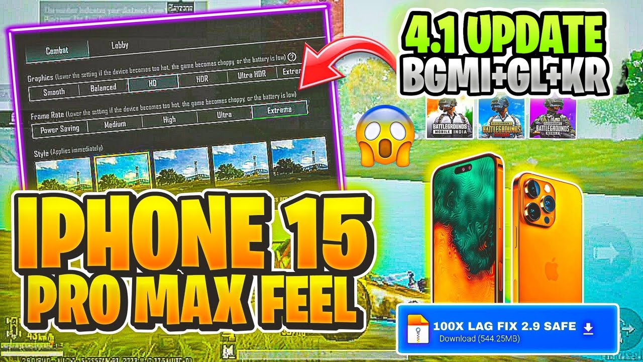 IPHONE 15 PRO MAX FEEL || 4.1 UPDATE LAG FIXED || BGMI+KR+GL WORKING || 1000% ID SAFE NO BAN ISSUE 