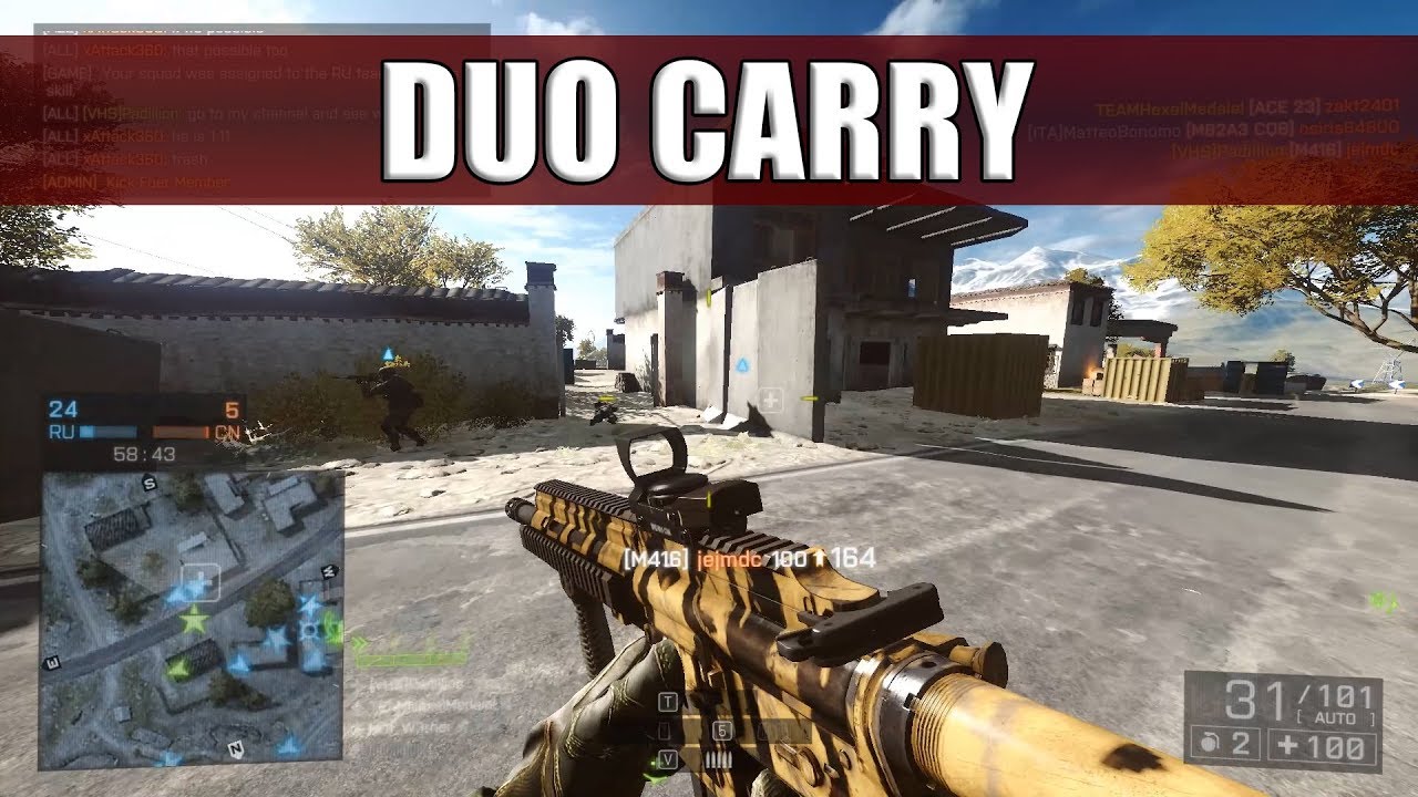 Duo Carry | PC | MVP w/ M416 on Golmud Railway | 34-1