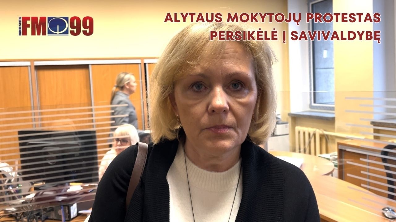 Alytaus mokytojų protestas tęsiasi antrą dieną – persikėlė į savivaldybę