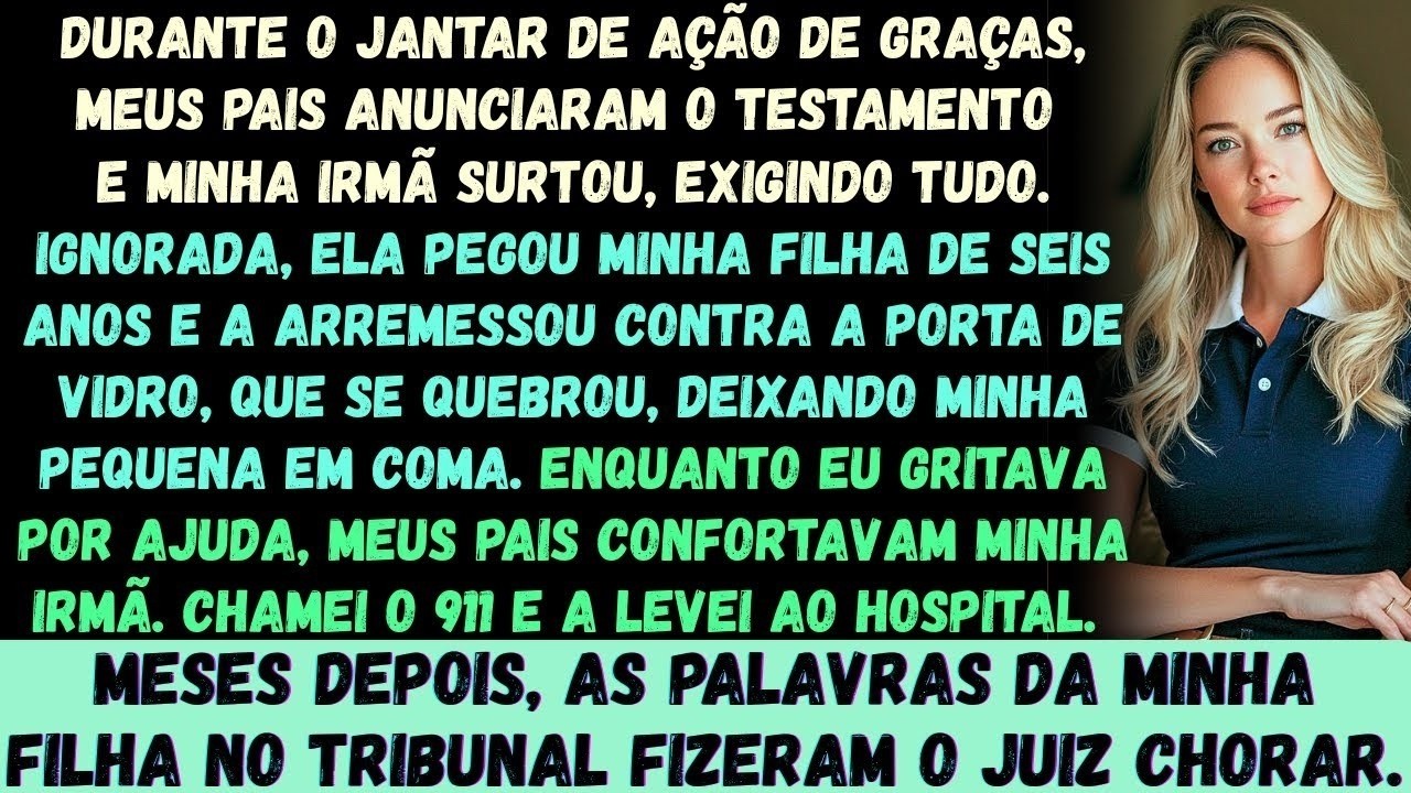 No jantar de Ação de Graças da família, meus pais anunciaram o testamento Minha irmã surtou imediat