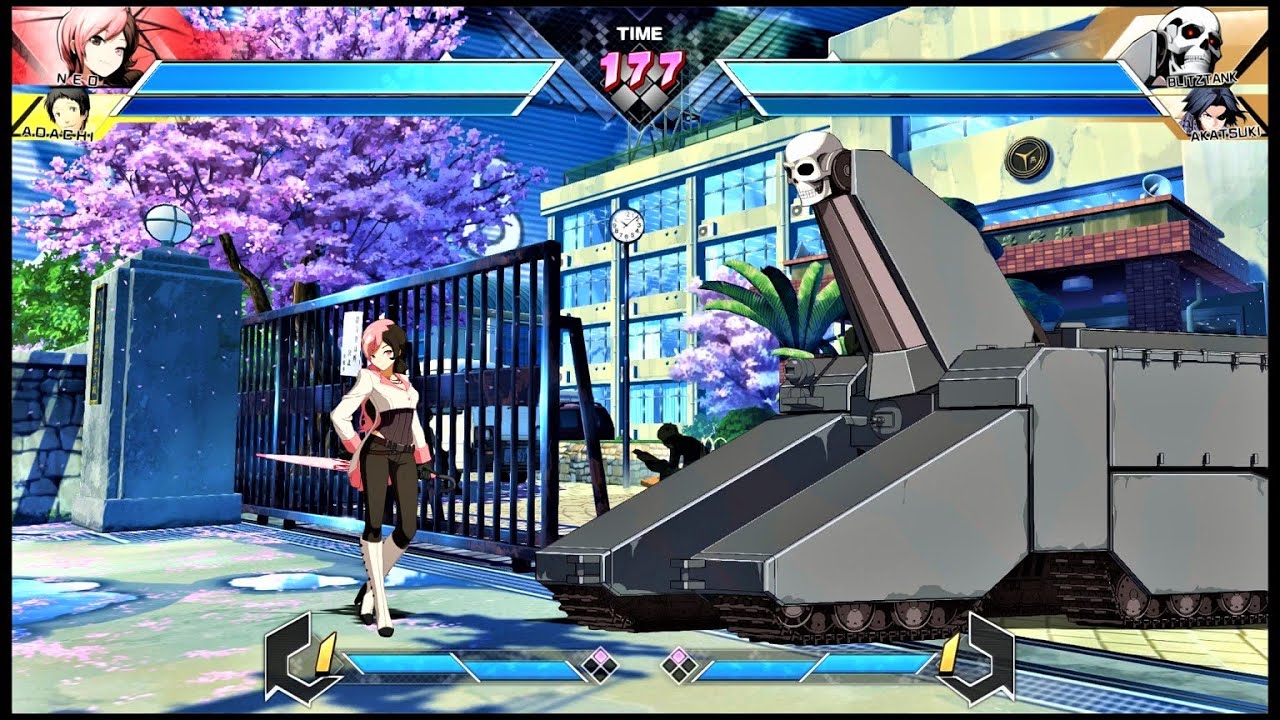 Neo & Adachi vs Blitztank & Akatsuki (Hardest AI) - BlazBlue: Cross Tag Battle