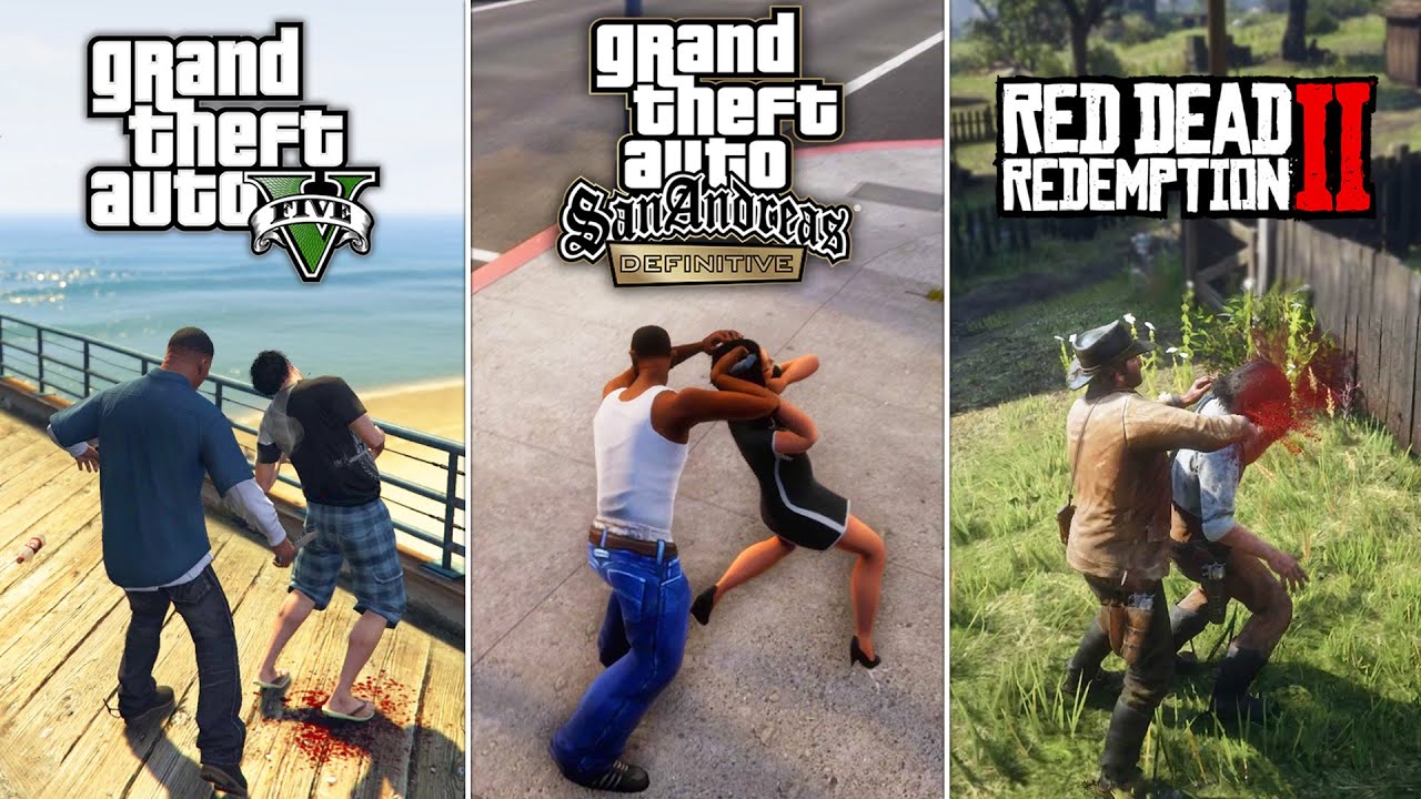 GTA 5 против RDR2 против GTA San Andreas Definitive Edition - Что лучше?