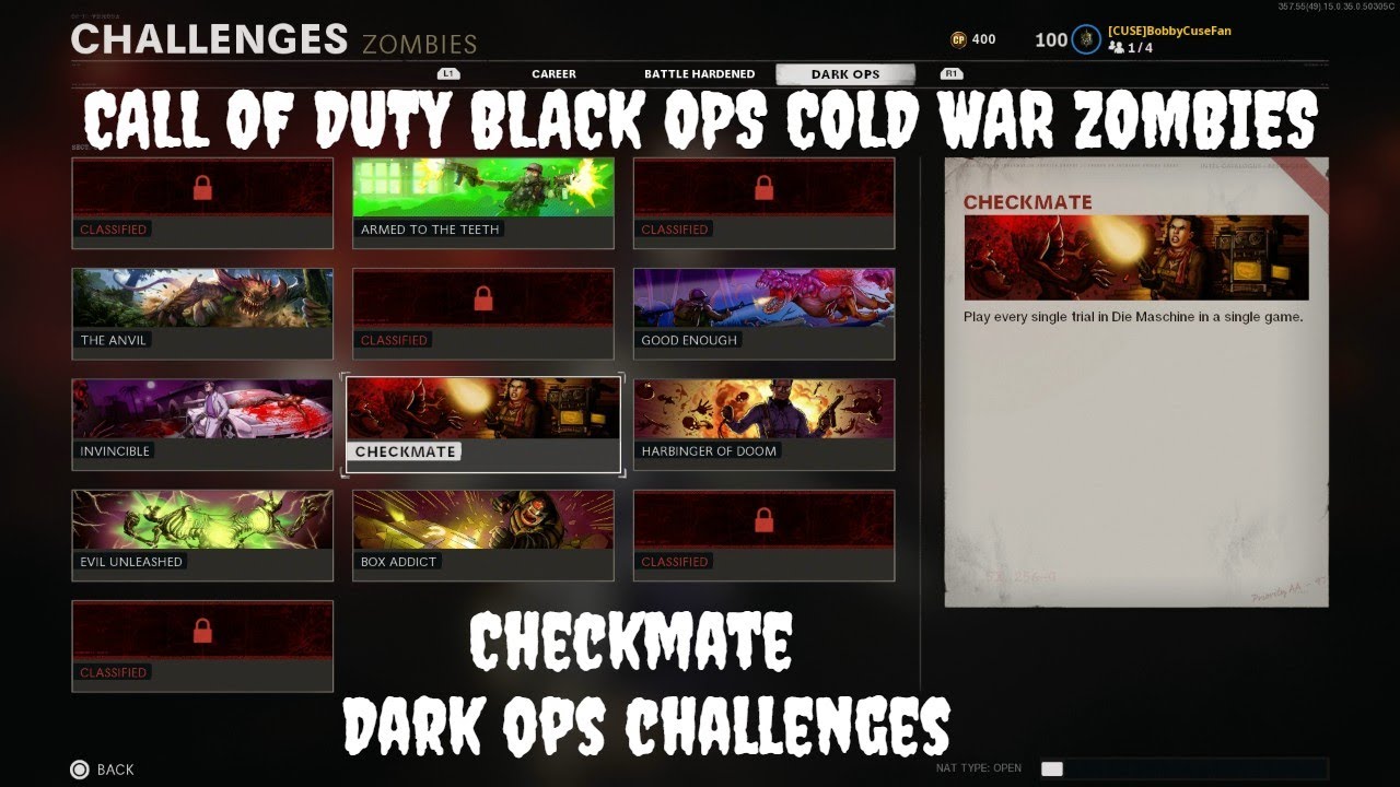Checkmate Dark Ops Challenge Call Of Duty Black Ops Cold War Zombies