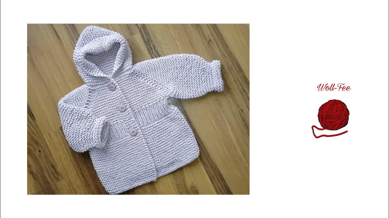 Babyjacke/Mantel stricken, Gr. 74/80, Schritt für Schritt Anleitung, andere Größen siehe Infobox