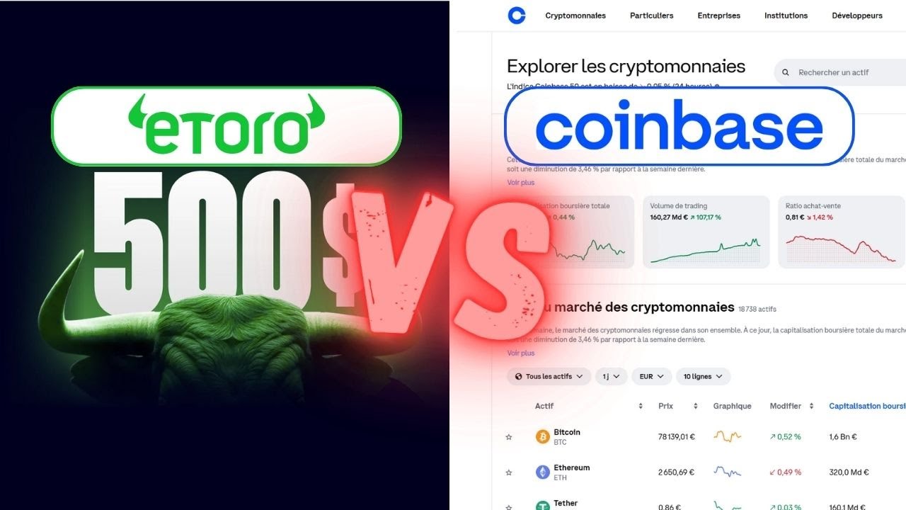 eToro ou Coinbase? Les vraies données sur les frais