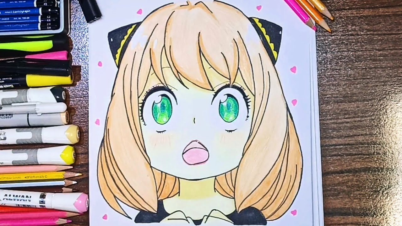 رسم آنيا خطوة بخطوة للمبتدئين من انمي spy x family