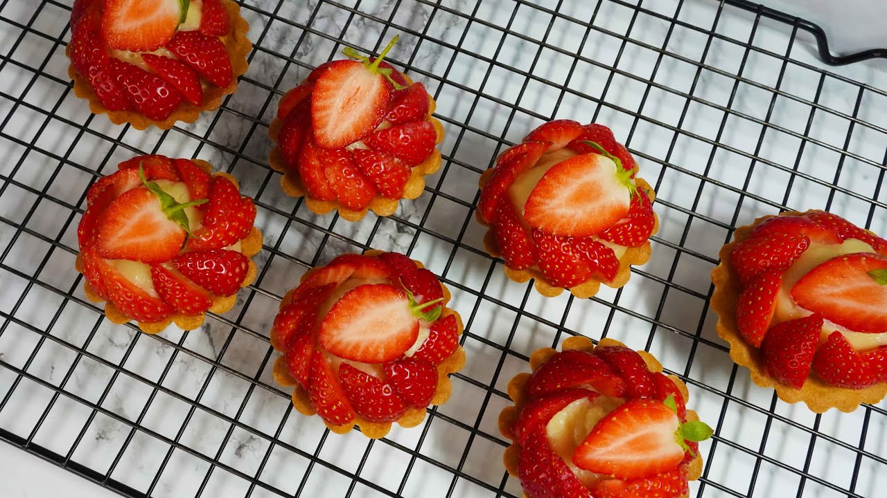 簡易卡士達草莓塔食譜Recipe for Strawberry Custard Tart | Lien Pastry