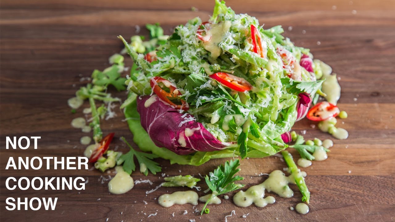 SUGAR SNAP PEA SALAD WITH PARMESAN VINAIGRETTE (JEAN GEORGES ABC KITCHEN RECIPE)