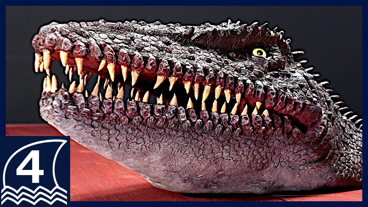 Sculpture the head of Mosasaurus.【sea monster/Horror art/dinosaur/thalassophobia/Cryptid/Creature】