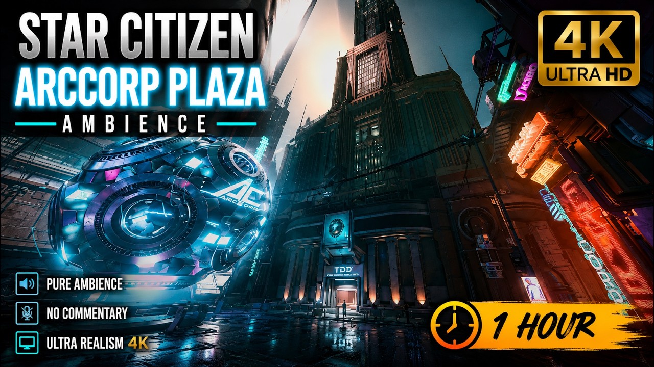 Star Citizen &mdash; ArcCorp Plaza Ambience | Ultra Realism 4K No Commentary