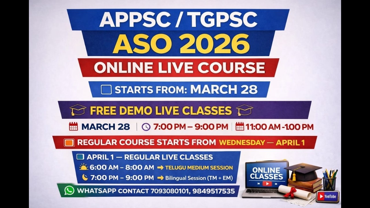 APPSC/TGPSC  ASO STATISTICS LIVE COURSE DETAILS