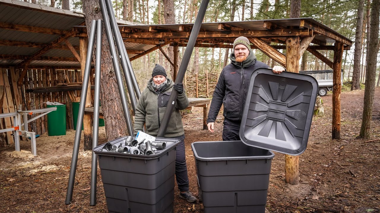 Wasser im Wald - Regenrinne für die Outdoor-Werkstatt