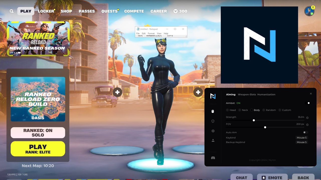 Using the best Fortnite AI Cheats in Ballistic Ranked&hellip; (Nyron AI)