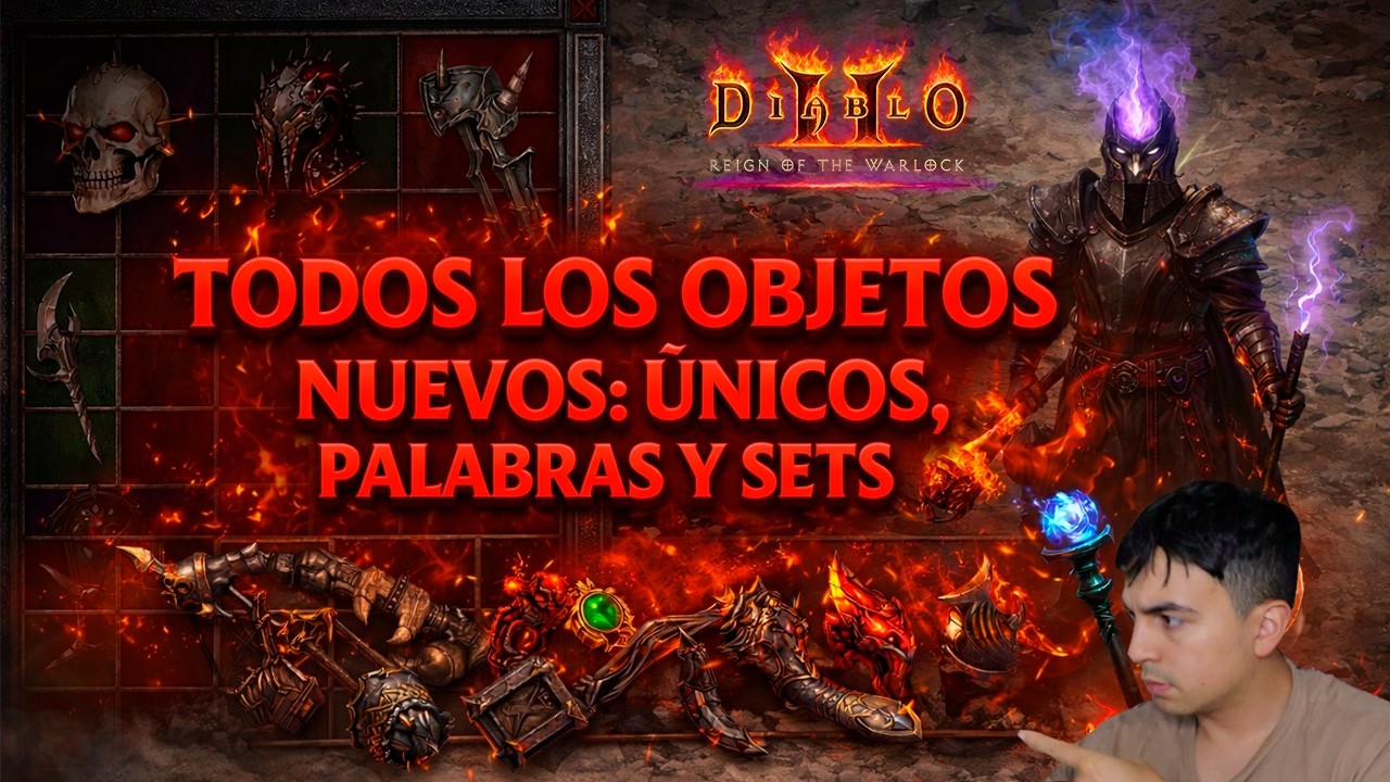 DIABLO 2  Reign of warlock | TODOS LOS NUEVOS OBEJTOS : UNICOS; SETS, PALABRAS RUNICAS y CONSUMIBLES