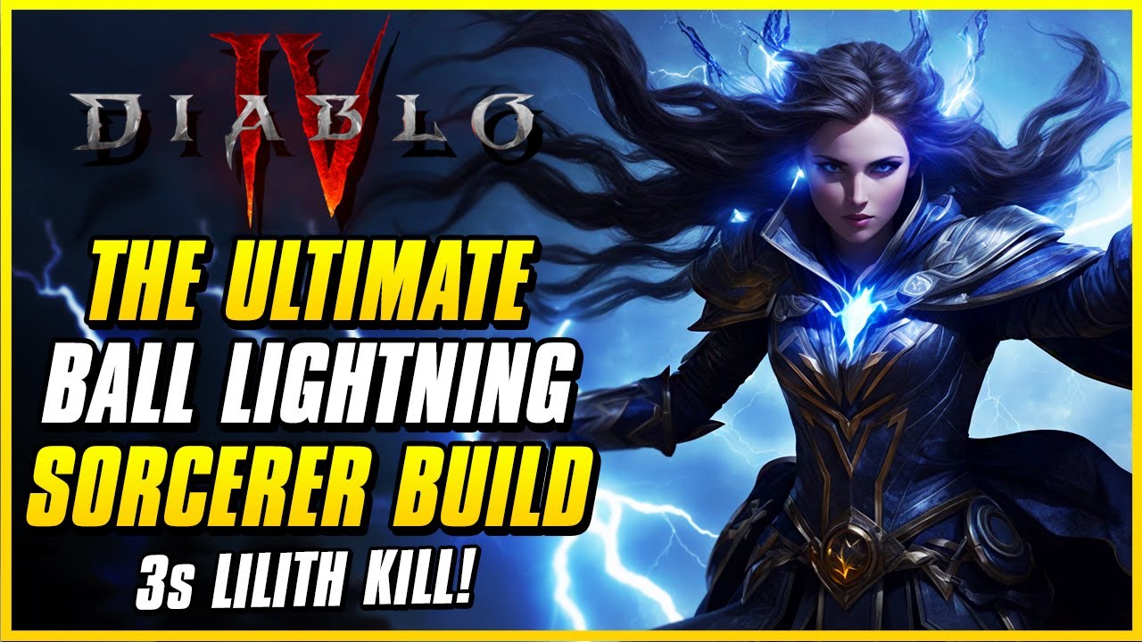 NEW BEST BALL LIGHTNING SORCERER BUILD (Easy T100 & Ubers) | Diablo 4 Season 2 | Level 100 Endgame