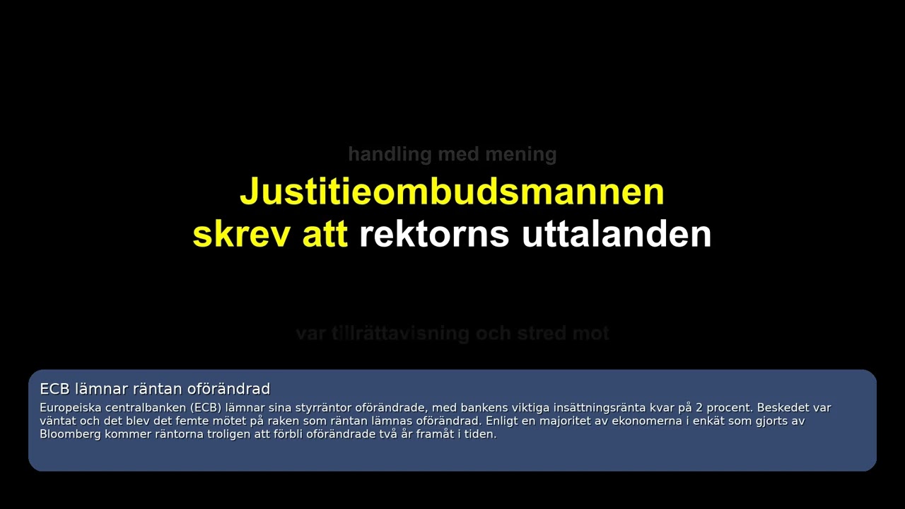 Nyhetsrytm 30 oktober 2025 &ndash; ECB l&auml;mnar r&auml;ntan of&ouml;r&auml;ndrad