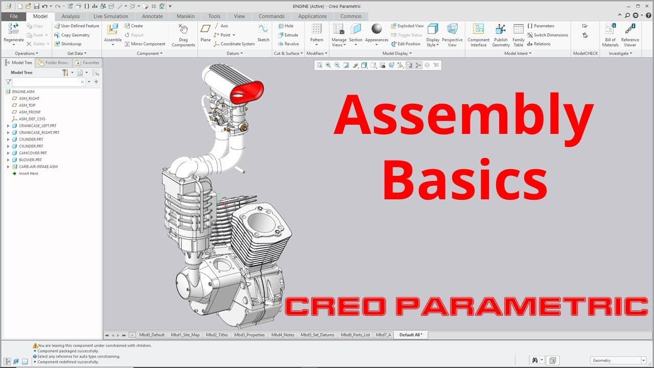 Creo Parametric — Основы сборки (Часть 1) — Как создать сборку
