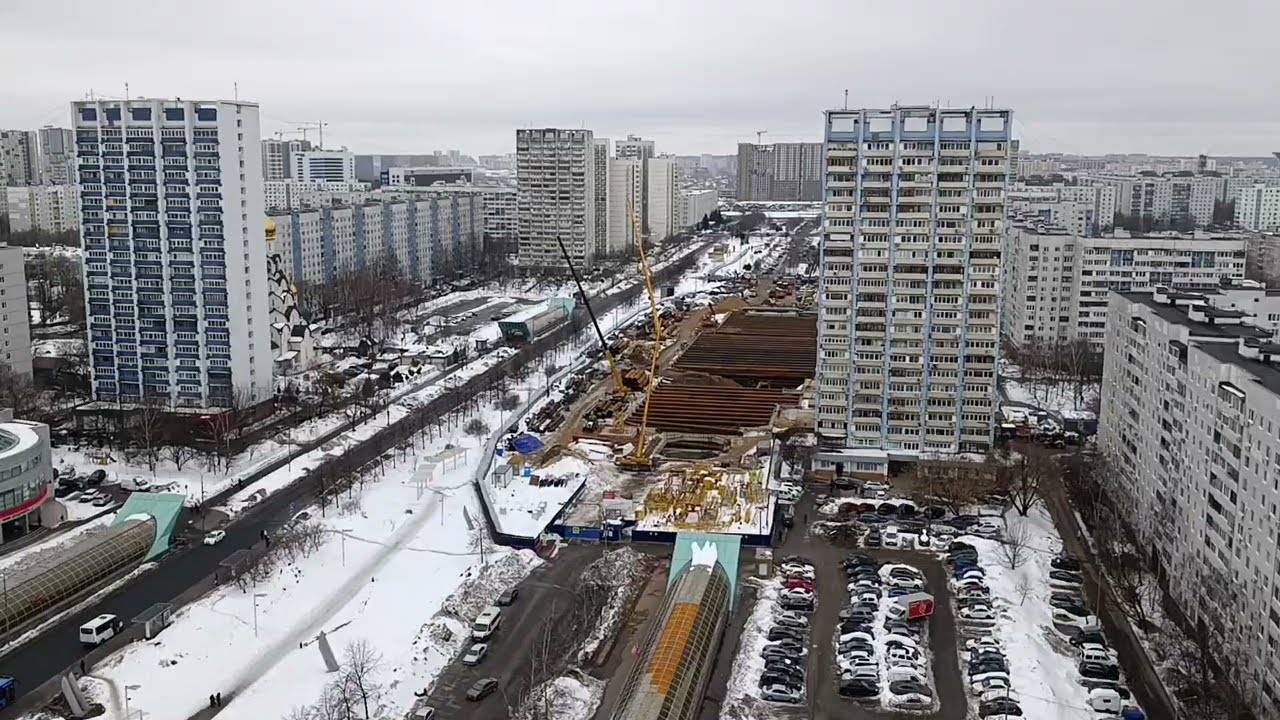 Строительство станции метро Строгино Рублёво-Архангельской линии 