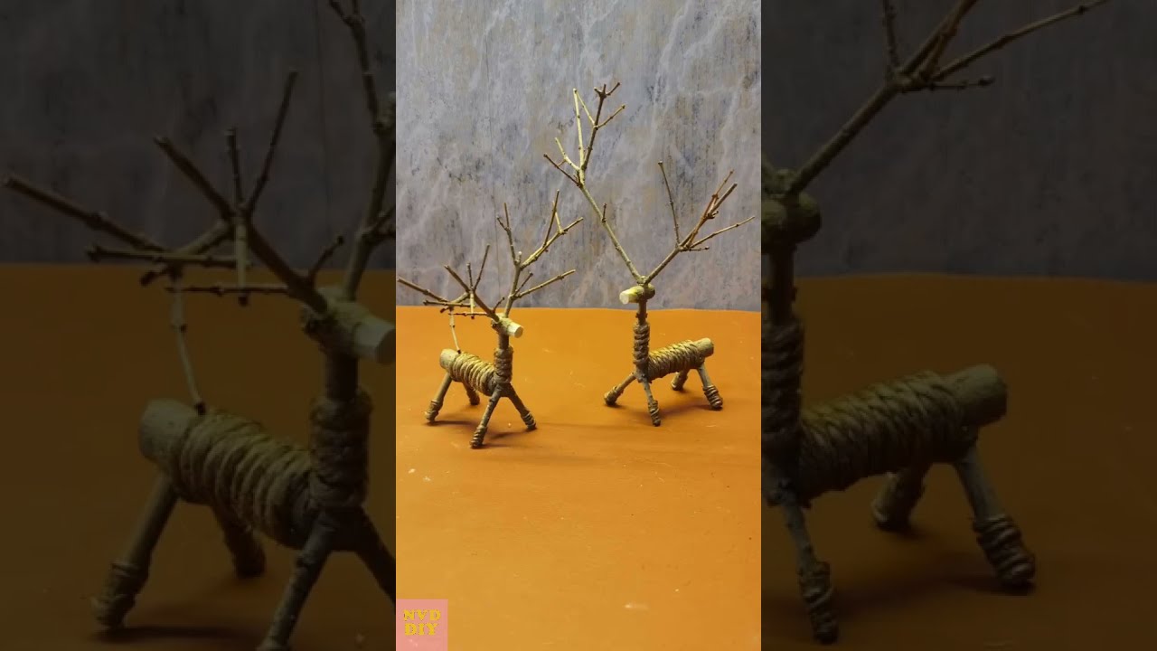 Make a deer out of dry twigs  | NVD DIY #Shorts