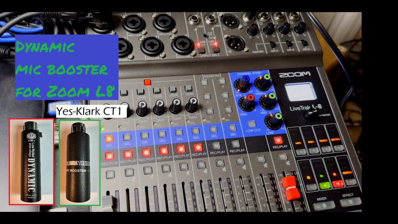 Mic booster for Zoom L8 mixer  Klark Teknik CT1