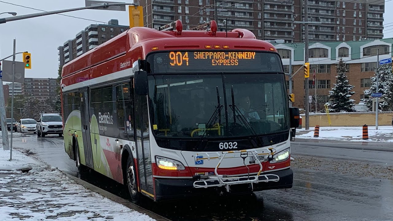 TTC Westbound Ride Video on 6032 on route 904 Sheppard- Kennedy Express to Kennedy Stn