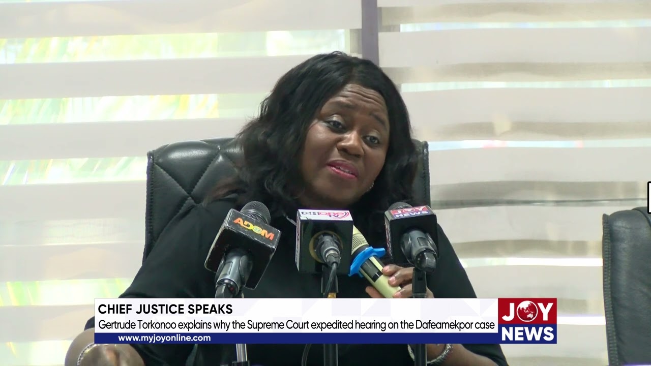 Gertrude Torkonoo explains why the Supreme Court expedited hearing on the Dafeamekpor case. #JoyNews