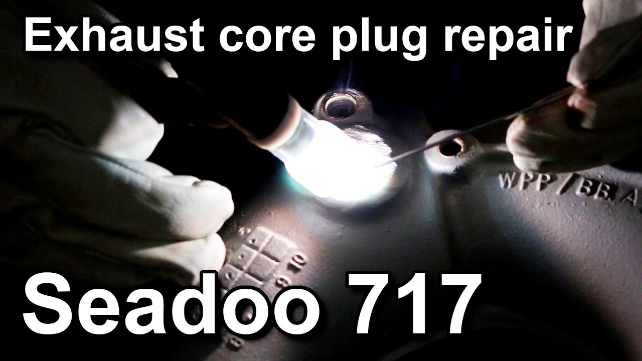 Seadoo GTI 717cc Exhaust tuned pipe water leak core plug repair