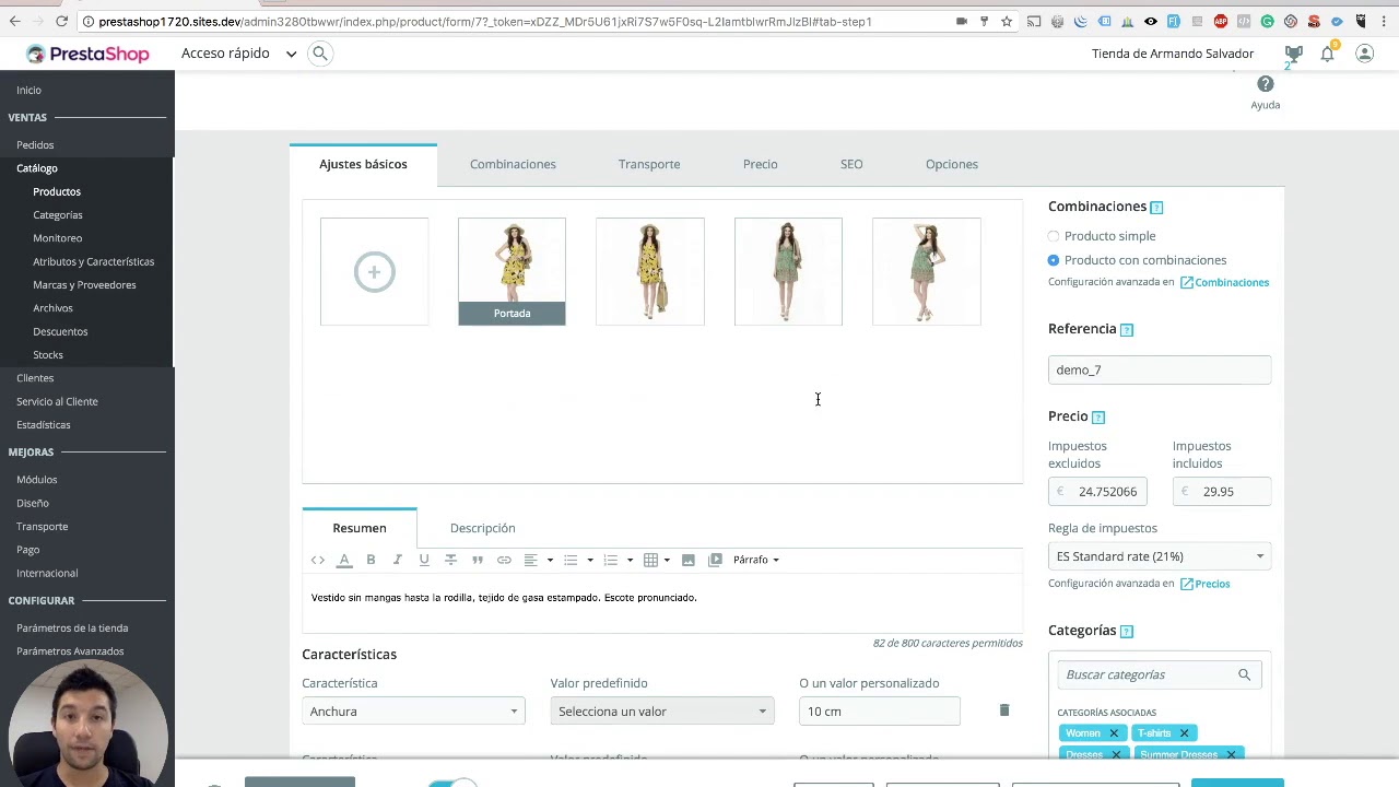 Gestión de producto en PrestaShop 1.7