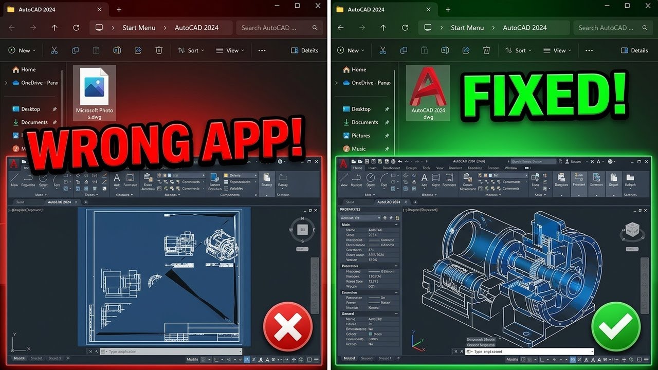 How to fix AutoCAD files not opening directly with AutoCAD software