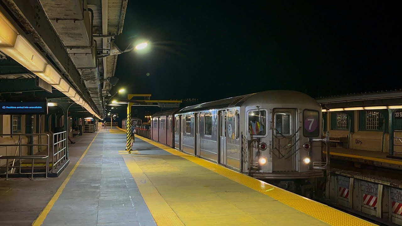 IRT Flushing Line| (7)(7X) Local Train Action + Ash Train @ 33rd Street-Rawson Street