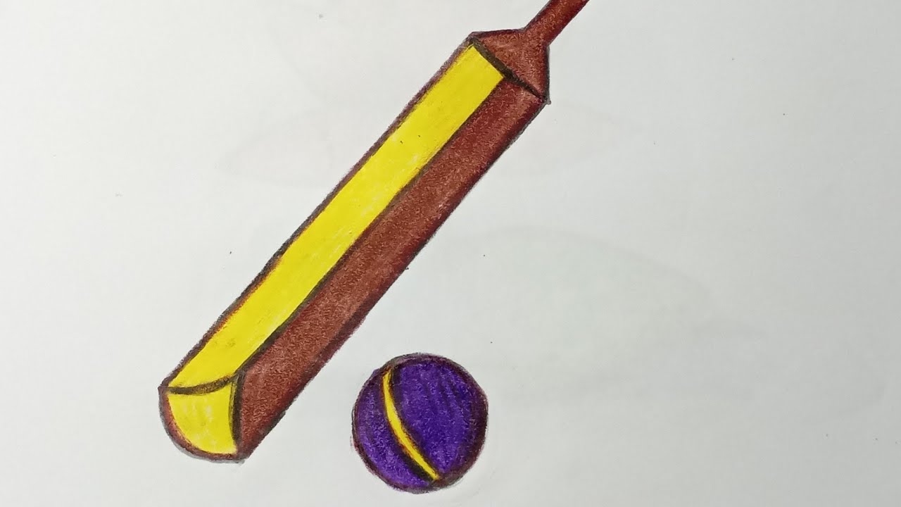 Easy bat and ball drawing. সহজে ব্যাট ও বল আঁকান। #drawing #art #craft #painting #howtodraw 