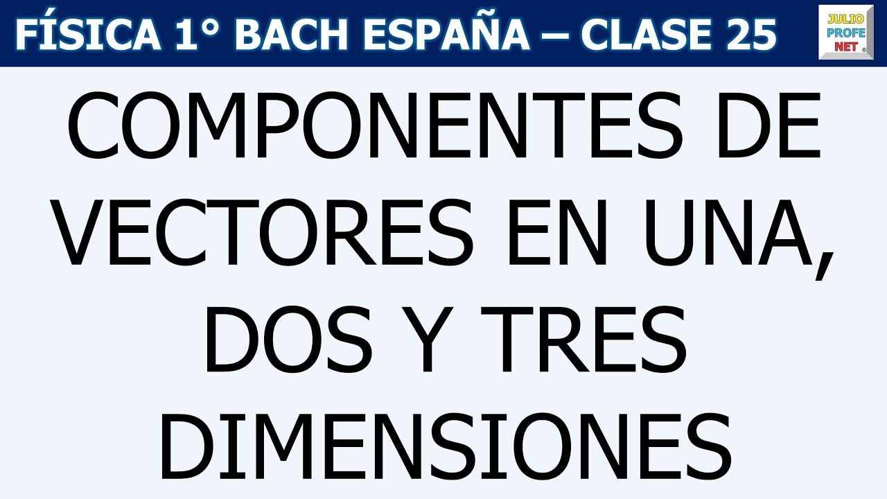 25. COMPONENTES DE UN VECTOR (Teor&iacute;a)
