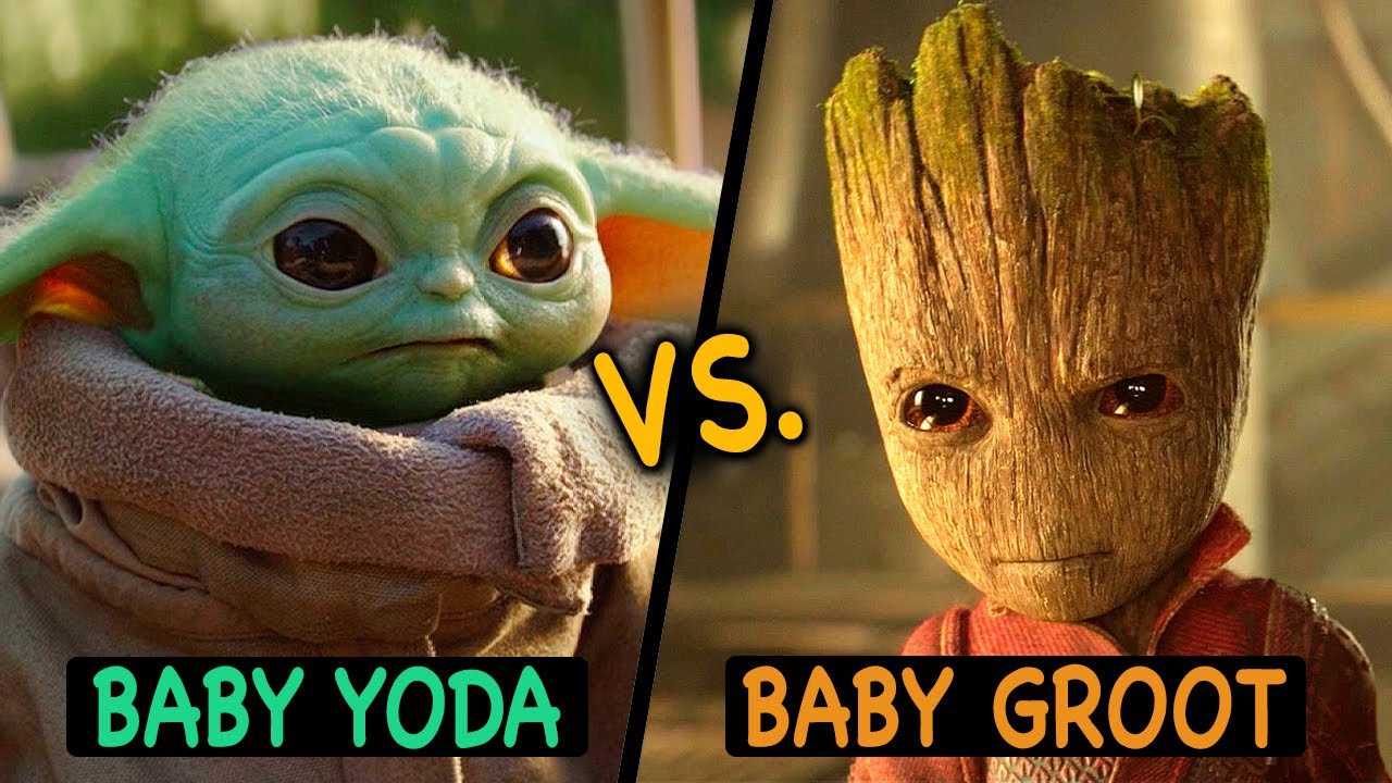 Baby Yoda vs Baby Groot - The Mandalorian / Guardians of the Galaxy Vol. 2