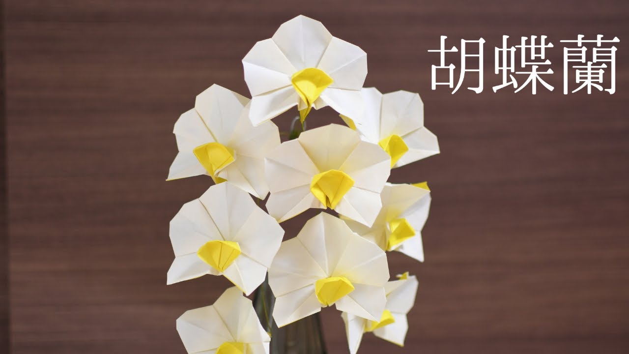 【100円折り紙】幸せが飛んでくる胡蝶蘭の作り方【Origami】