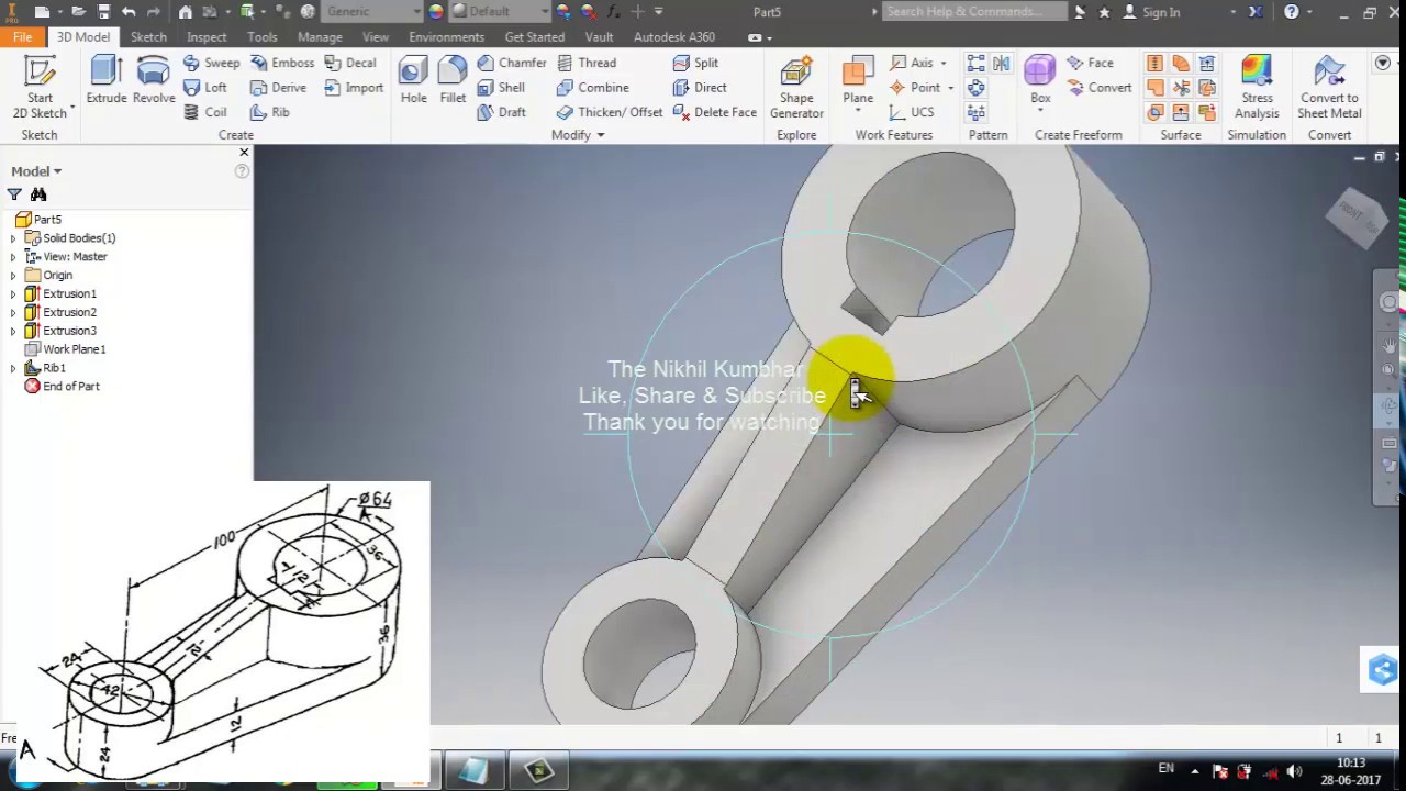 Part 12 - Autodesk Inventor 2017 Tutorial - Creating Isometric Drawing