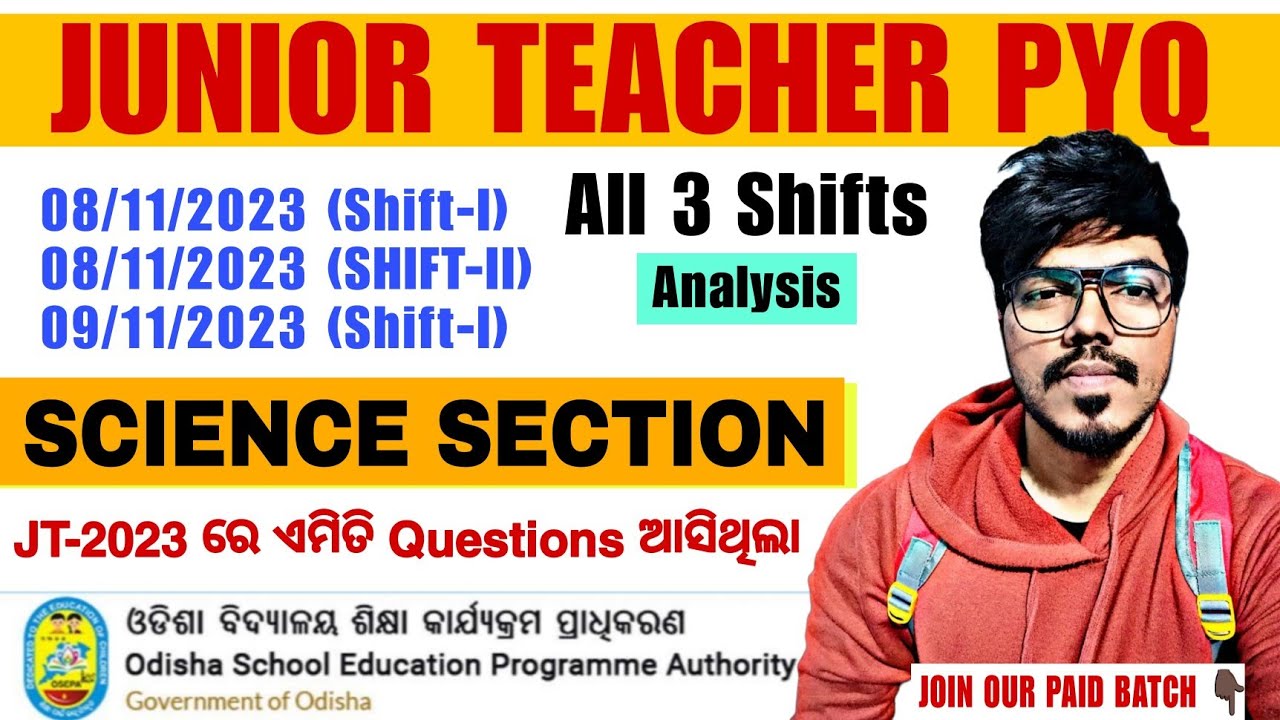 JT PYQ ANALYSIS (P-II) SCIENCE - DETAIL ANALYSIS 